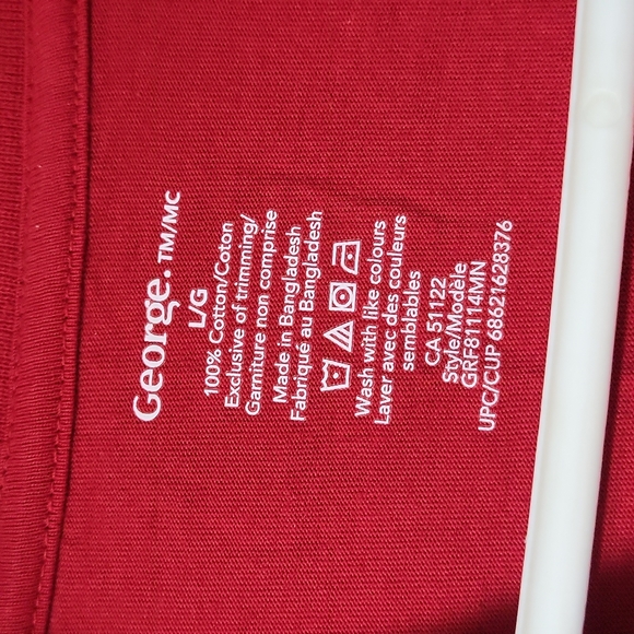 Funny Santa Tshirt. Size LG Mens George Brand Red color - Picture 3 of 3